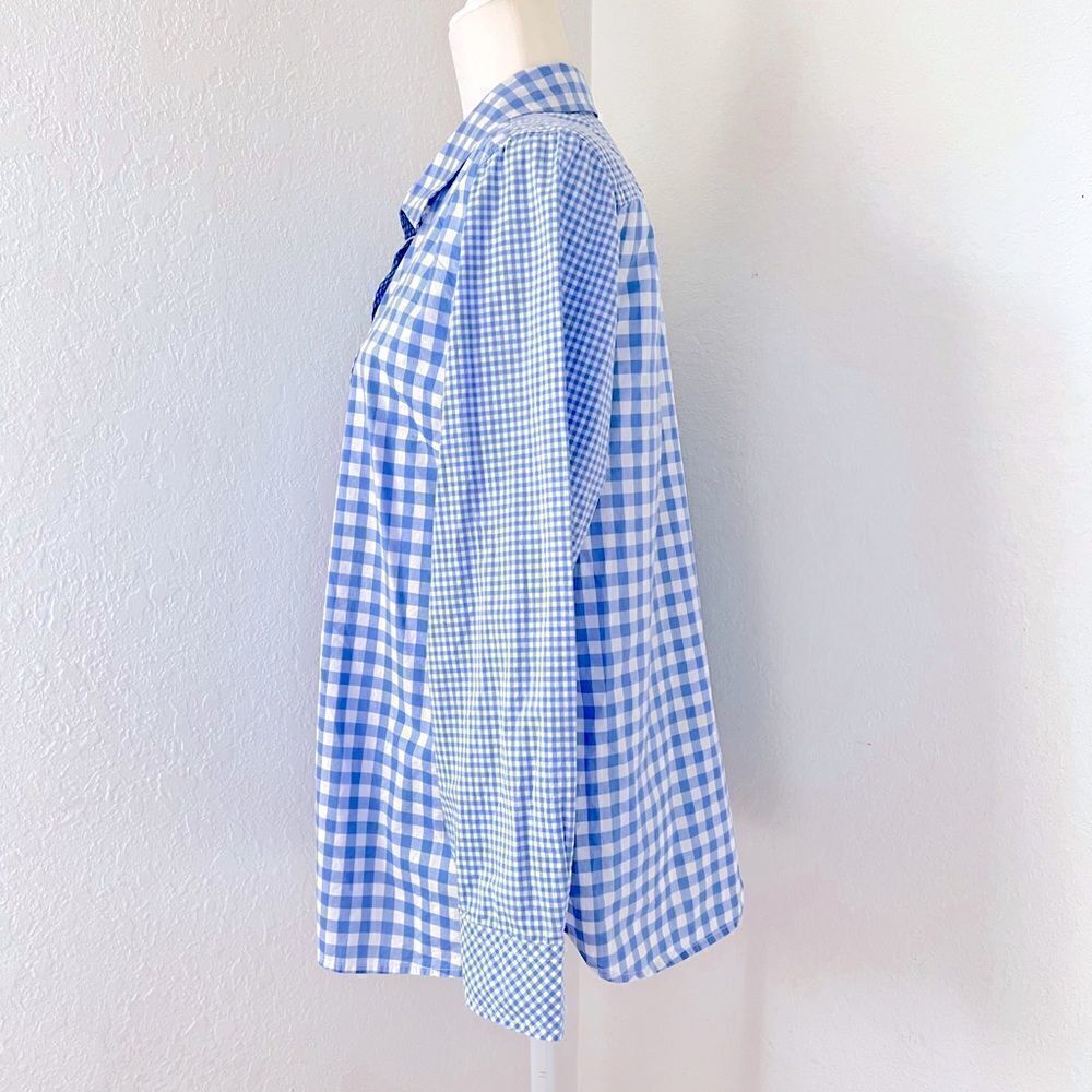 Talbots blue gingham button down - Picture 2 of 5